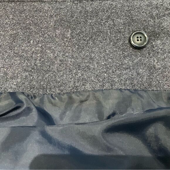 Mario De Pinto MDP Vintage Dark Gray Wool Blend Double Breasted Pea Coat Size L - Picture 9 of 16